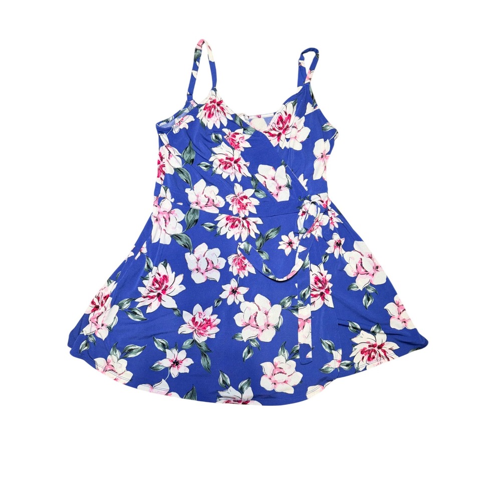 Floral Romper Dress Wrap Style Mini Y2K Coquette Cottagecore L